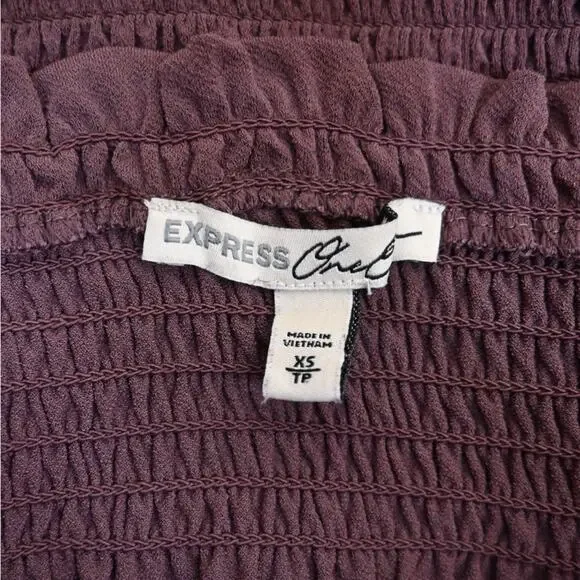Express One Eleven Women's XS Dark Purple Peasant Top - Picture 8 of 9